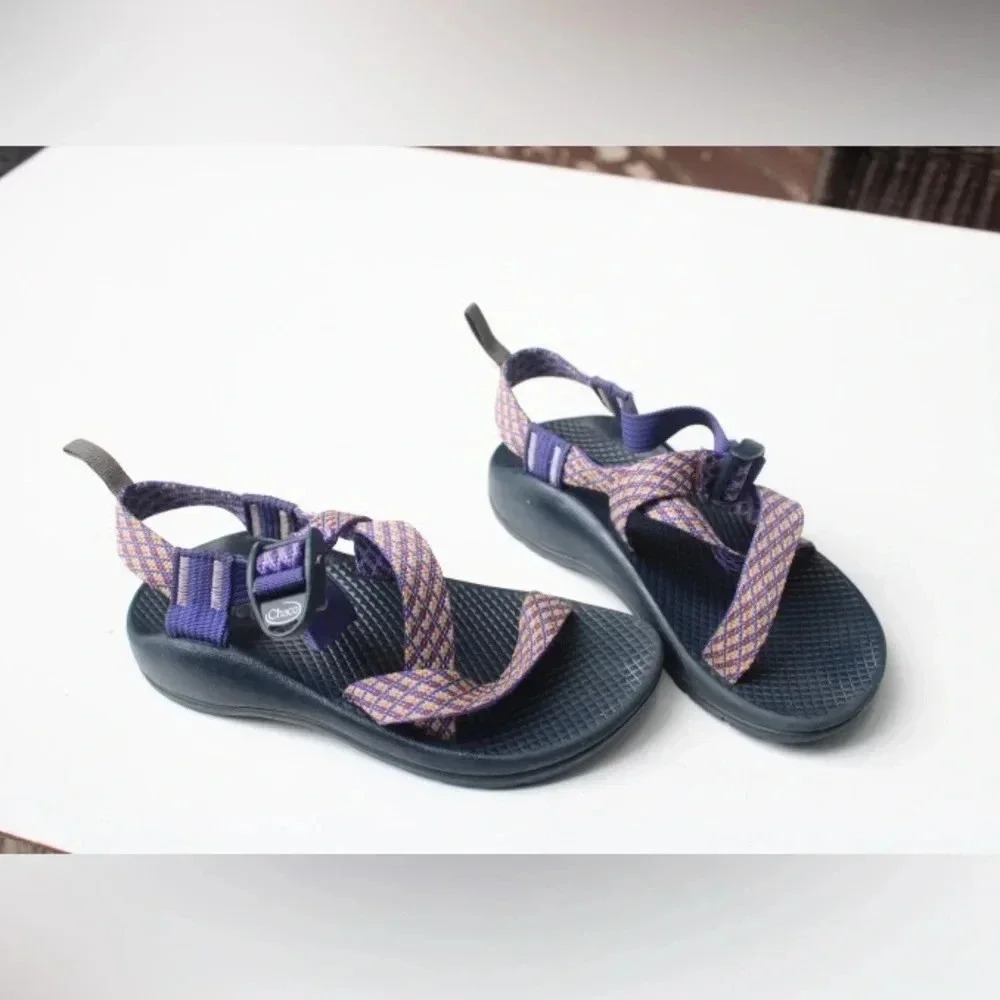Chaco Kids Purple Patterned Strap Sandals